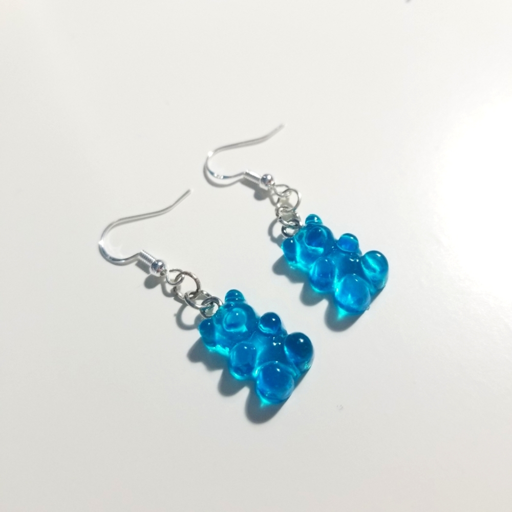 Blue Gummy Bear Earrings